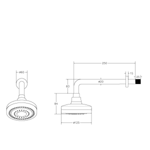 Ducha Auto Limpante Redonda 12 cm de Parede (Gutta Cromada)