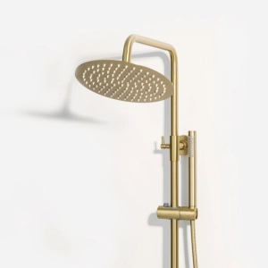 Ducha Coluna de Inox Redonda 25 cm (Dourada Fosca)