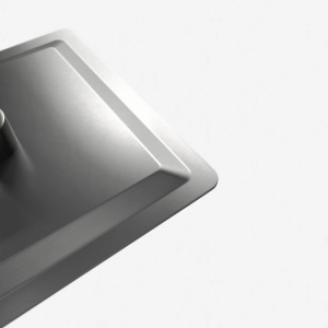 Ducha de Inox Quadrada 20x20 cm de Parede (Grafite Fosca)