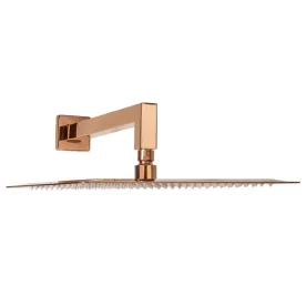 Ducha de Inox Quadrada 30x30 cm de Parede (Rosé Gold) - Outlet Produto Ducha de Inox Quadrada 30x30 cm de Parede (Rosé Gold) - Outlet