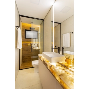 Ducha de Inox Quadrada 30x30 cm de Teto (Preta Fosca)