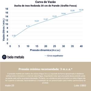 Ducha de Inox Redonda 30 cm de Parede (Grafite Fosca)