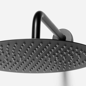 Ducha de Inox Redonda 30 cm de Parede (Preta Fosca)