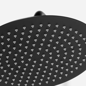 Ducha de Inox Redonda 30 cm de Parede (Preta Fosca)