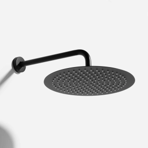 Ducha de Inox Redonda 30 cm de Parede (Preta Fosca)