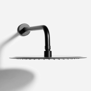 Ducha de Inox Redonda 30 cm de Parede (Preta Fosca)