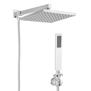 Ducha Quadrada 25x25 cm de Parede com Desviador (Vitalis Escovada)