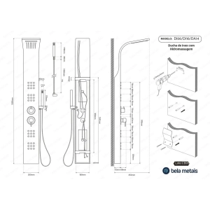 Ducha Vertical com Hidro (Alumínio Escovada)