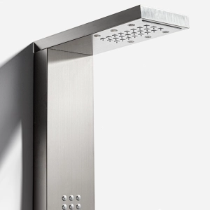 Ducha Vertical com Hidro Cascata e Led Square (Inox Escovada)