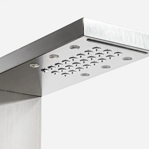 Ducha Vertical com Hidro Cascata e Led Square (Inox Escovada)