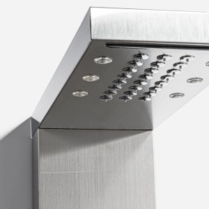 Ducha Vertical com Hidro Cascata e Led Square (Inox Escovada)