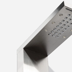 Ducha Vertical com Hidro Cascata e Led Square (Inox Escovada)