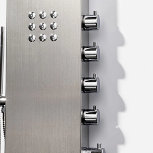 Ducha Vertical com Hidro Cascata e Led Square (Inox Escovada)