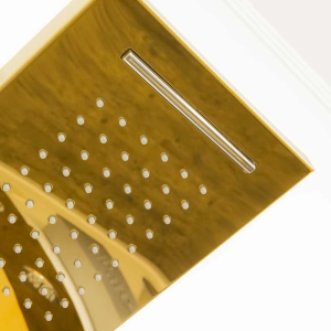 Ducha Vertical com Hidro e Cascata (Inox Dourada)