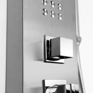 Ducha Vertical com Hidro e Cascata Square (Inox Escovada)