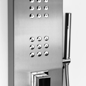 Ducha Vertical com Hidro e Cascata Square (Inox Escovada)