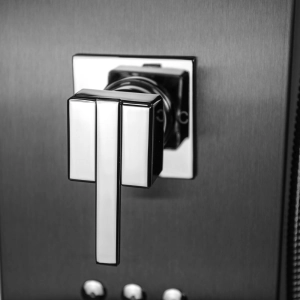 Ducha Vertical com Hidro e Cascata Square (Inox Preta Fosca)