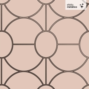 Papel de Parede Geom&eacute;trico Metalizado Lav&aacute;vel 10,00 x 0,53 m (Splendore Otto)