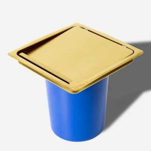 Lixeira Embutida de Cozinha Inox Quadrada 5 Litros (Dourada Fosca) - Outlet