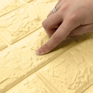 Painel 3D Tijolo Adesivo 70x77x0,6 cm (Amarelo)