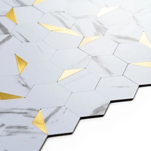 Pastilhas Adesivas Metálicas (Carrara Gold)