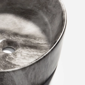 Cuba de Banheiro Lou&ccedil;a Apoio Oval 50 cm (Spezia M&aacute;rmore Grigio)