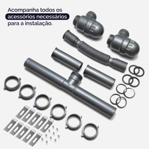 Cuba Dupla Workstation de Cozinha Inox 82x41 cm (Kobe Preta Fosca)