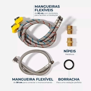 Torneira Monocomando Alta para Banheiro (Milos Preta Fosca)