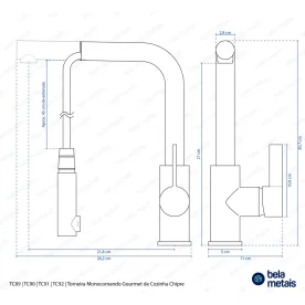 Torneira Monocomando Gourmet de Cozinha (Chipre Cromada) - Outlet Produto Torneira Monocomando Gourmet de Cozinha (Chipre Cromada) - Outlet