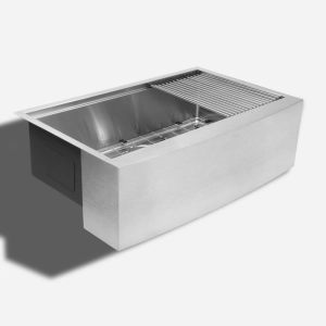 Kit Cuba Fazenda Workstation Inox com Acess&oacute;rios  (Narita Escovada)