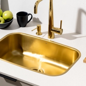 Cuba de Cozinha Inox Retangular 59x37 cm (Miura Dourada Fosca)