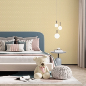 Papel de Parede Infantil Amarelo Lav&aacute;vel 10,00 x 0,53 m (Delicato Uno)