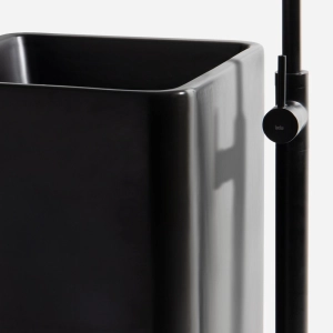 Cuba de Banheiro Lou&ccedil;a Piso Quadrada 40 cm (Veneza Preta)