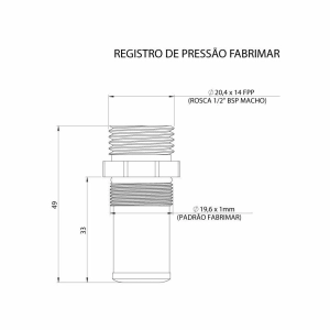 Conversor Registro Fabrimar 1/2" para Ponto de &Aacute;gua 1/2"