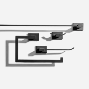 Kit de Acess&oacute;rios para Banheiro (Mondrian Preto Fosco)