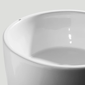 Cuba de Banheiro Lou&ccedil;a Piso Redonda 40 cm (Ravenna Branca)