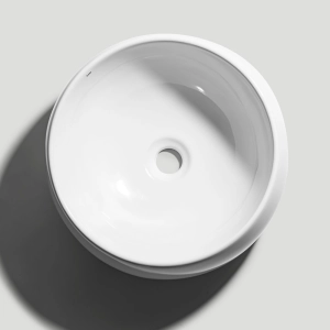 Cuba de Banheiro Lou&ccedil;a Apoio Redonda 40 cm (Lagos Branca)