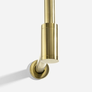 Sif&atilde;o Met&aacute;lico com Copo para Banheiro (Line Dourado Fosco)