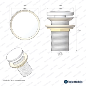 V&aacute;lvula Click de Concreto para Cubas (Cenere)