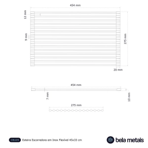 Esteira Escorredora em Inox Flexível 45x33 cm (Escovada) Produto Esteira Escorredora em Inox Flexível 45x33 cm (Escovada)