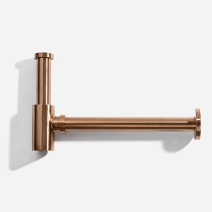 Sifão Metálico com Copo para Banheiro (Line Rosé Gold Fosco)