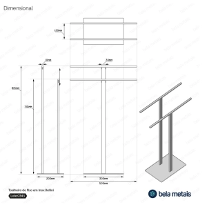 Toalheiro de Piso em Inox (Bellini Dourado)