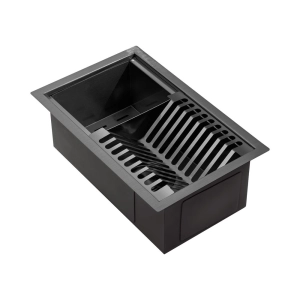 Escorredor Embutido Calha Molhada Inox 26x41 cm (Ginza Grafite Fosco)