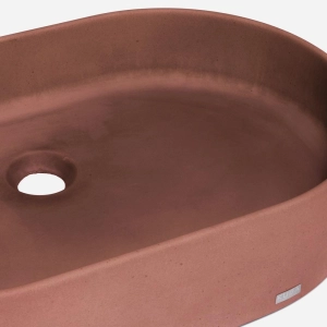 Cuba de Banheiro Concreto Apoio Elipse 55 cm (Lotus Terracota) - Outlet