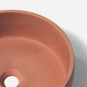 Cuba de Banheiro Concreto Apoio Redonda 35 cm (Small Salmão)