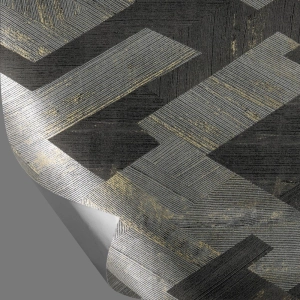 Papel de Parede Geométrico Metalizado Lavável 10,00 x 0,53 m (Fessura Cinque)