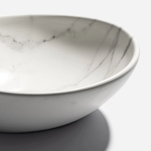 Cuba de Banheiro Lou&ccedil;a Apoio Oval 41 cm (Bari M&aacute;rmore Calacata)