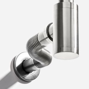 Sif&atilde;o Met&aacute;lico Flex&iacute;vel com Copo para Banheiro (Line Escovado)