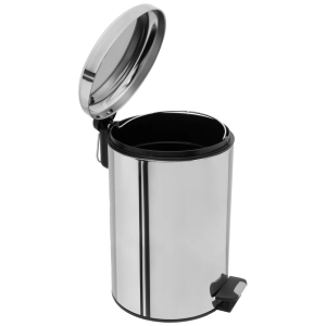 Lixeira Redonda com Pedal 12 Litros (Cromada)