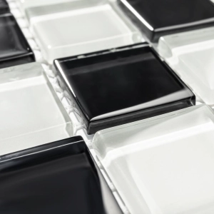 Pastilhas de Vidro Cristal Miscel&acirc;nea (Preta e Branca)